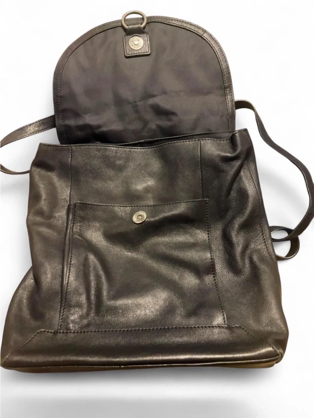 Lucky Brand Backpack Vala Black Leather Adjustable Straps